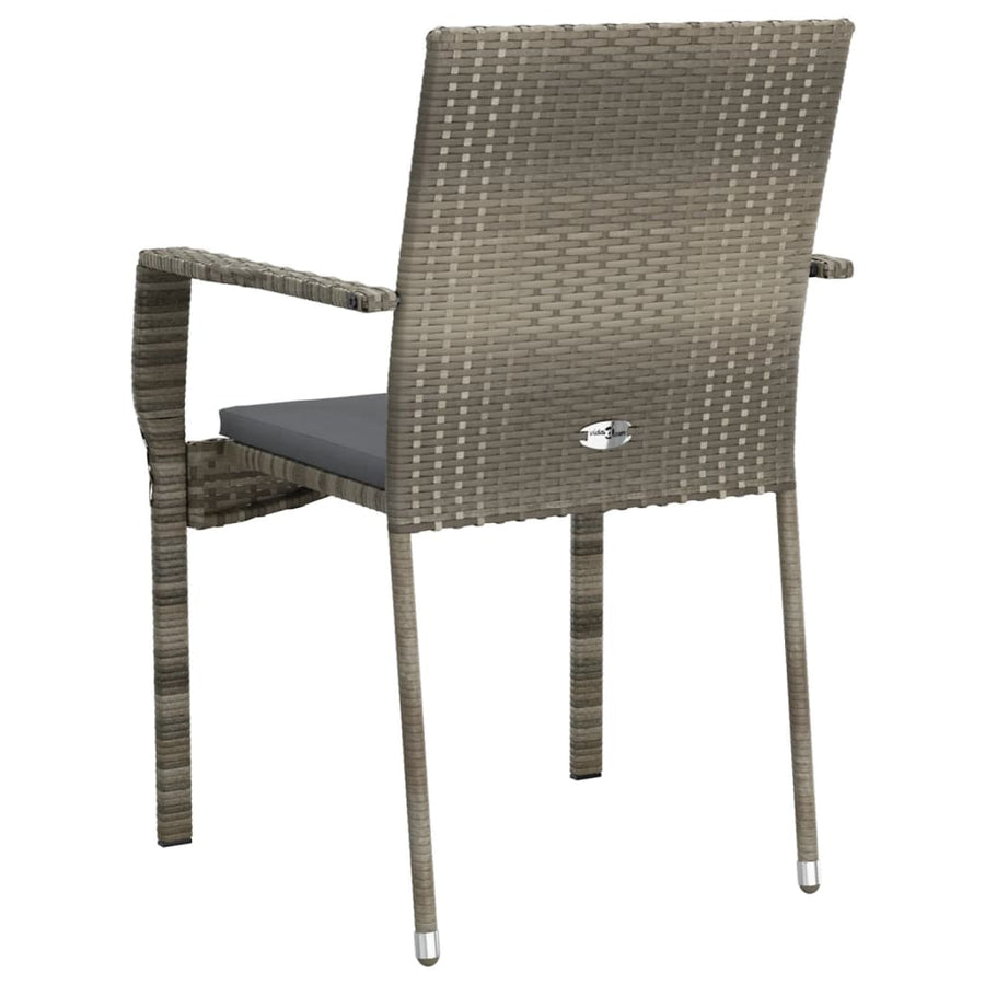 Tuinstoelen Met Kussens Poly Rattan 4 Grijs