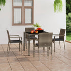 Garden chairs 4 pcs with cushions poly rattan grey