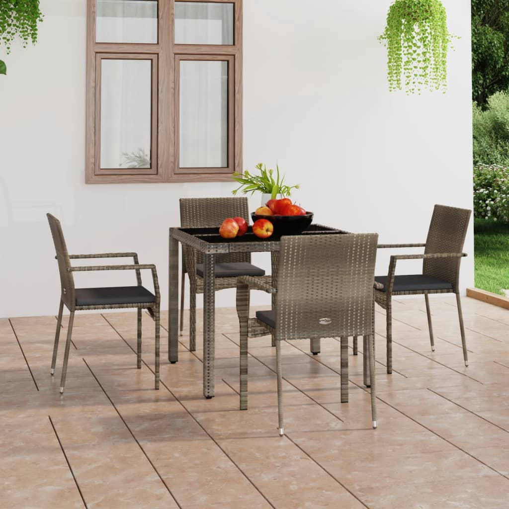 Tuinstoelen Met Kussens Poly Rattan 4 Grijs