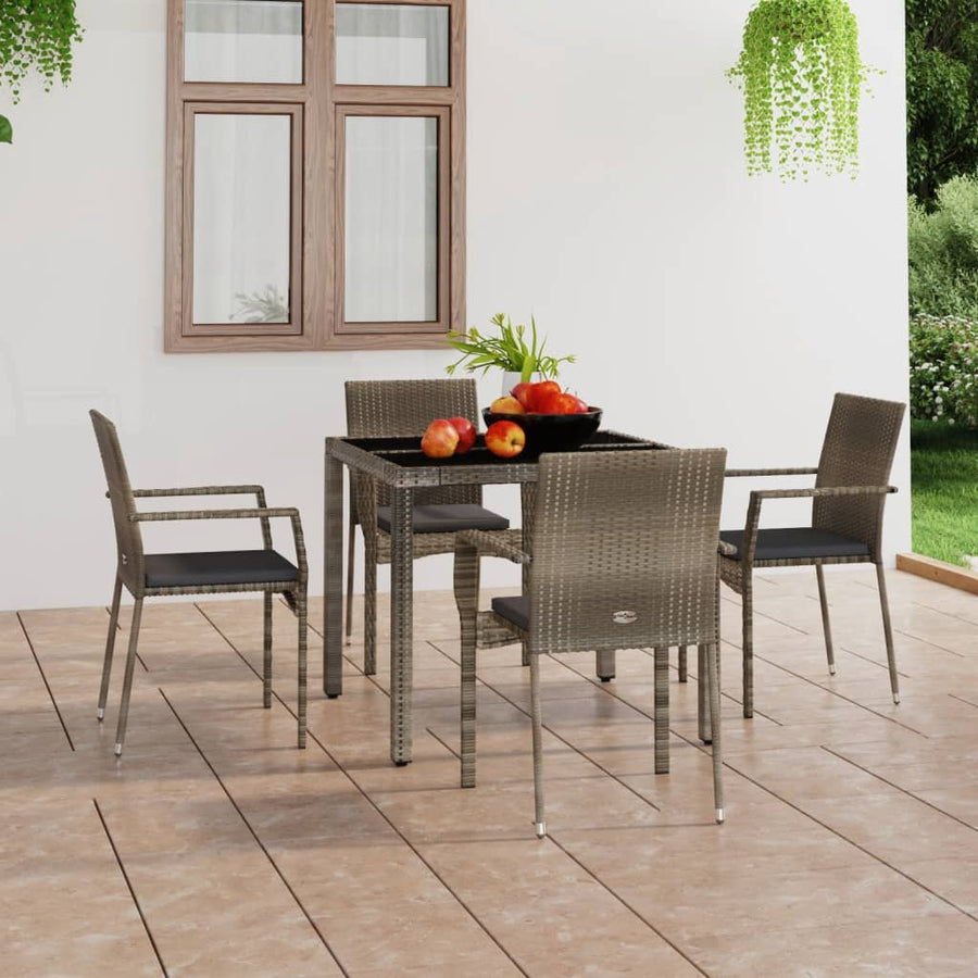 Tuinstoelen Met Kussens Poly Rattan 4 Grijs