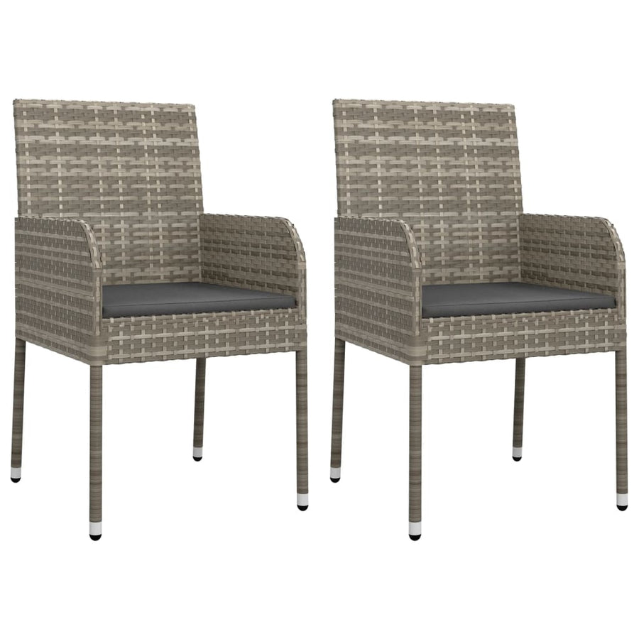 Tuinstoelen Met Kussens Poly Rattan 2 Grijs