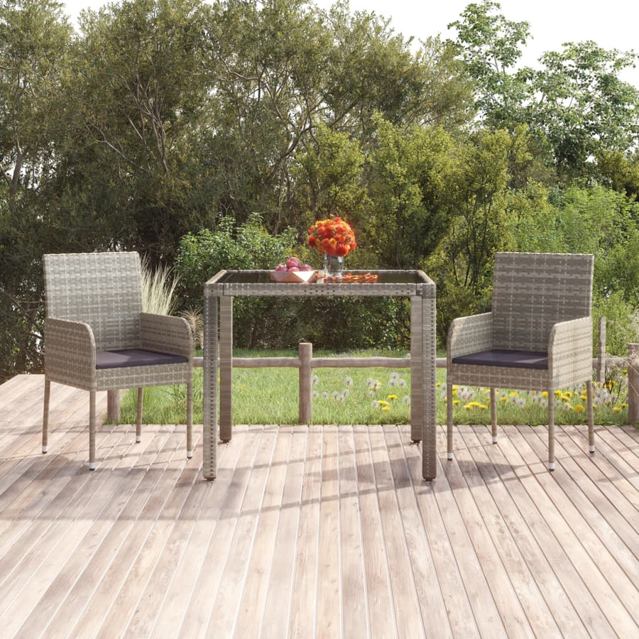 Tuinstoelen Met Kussens Poly Rattan 2 Grijs