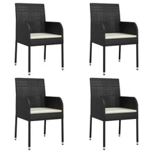 Tuinstoelen Met Kussens Poly Rattan 4 Zwart