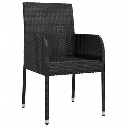 Tuinstoelen Met Kussens Poly Rattan 4 Zwart