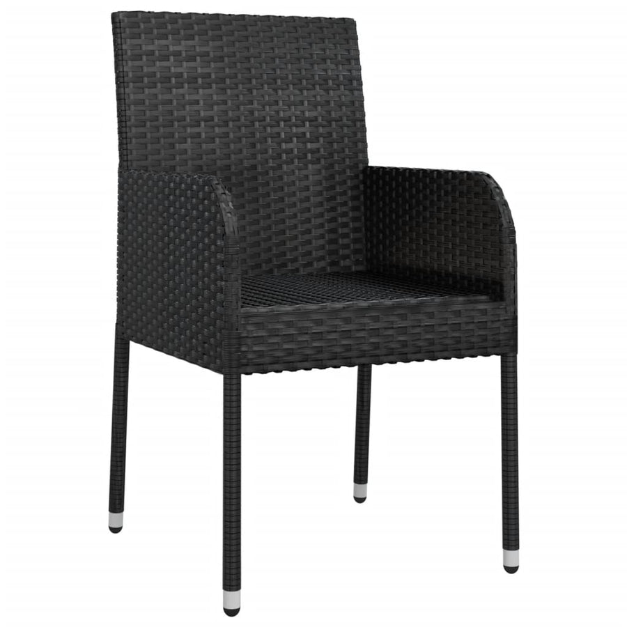 Tuinstoelen Met Kussens Poly Rattan 4 Zwart