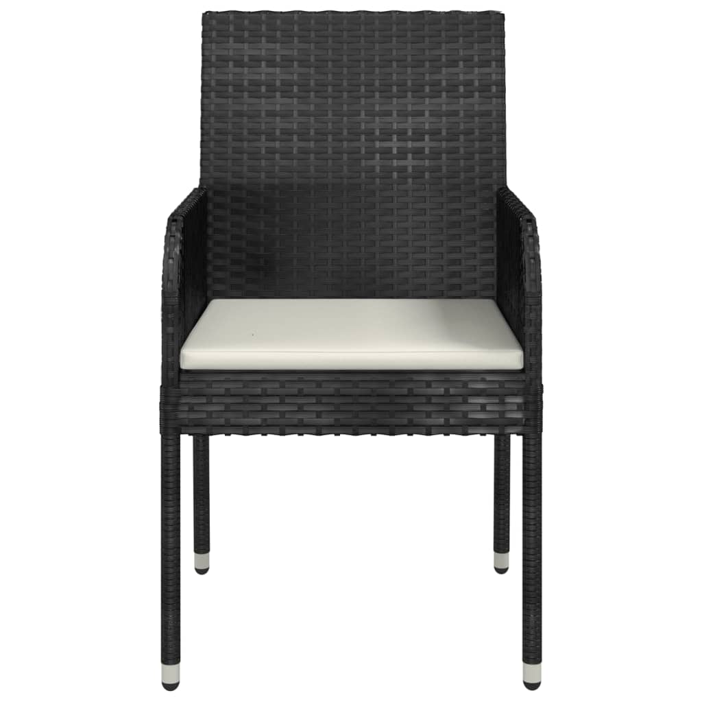 Tuinstoelen Met Kussens Poly Rattan 4 Zwart