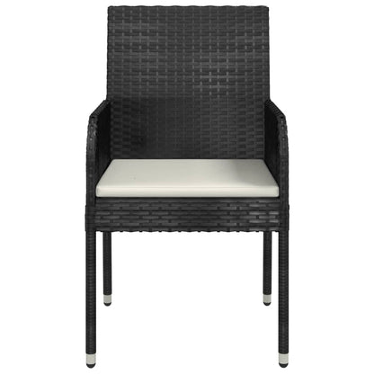 Tuinstoelen Met Kussens Poly Rattan 4 Zwart
