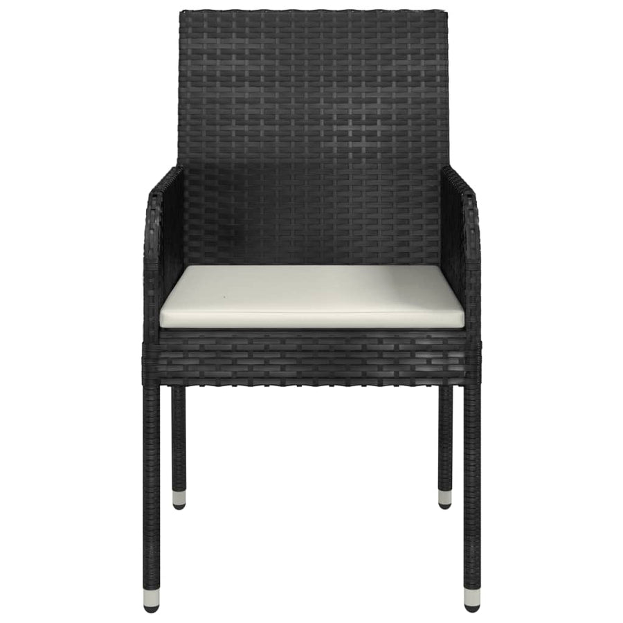 Tuinstoelen Met Kussens Poly Rattan 4 Zwart