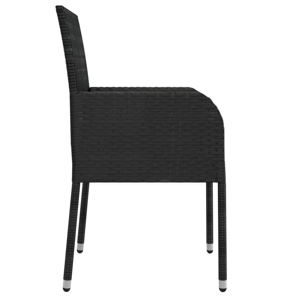 Tuinstoelen Met Kussens Poly Rattan 4 Zwart