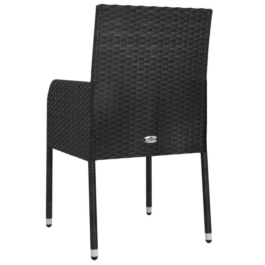 Tuinstoelen Met Kussens Poly Rattan 4 Zwart