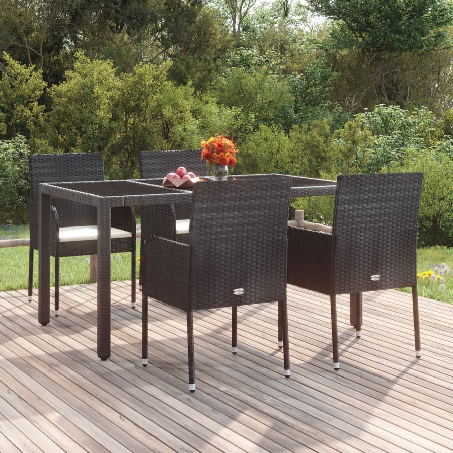 Tuinstoelen Met Kussens Poly Rattan 4 Zwart