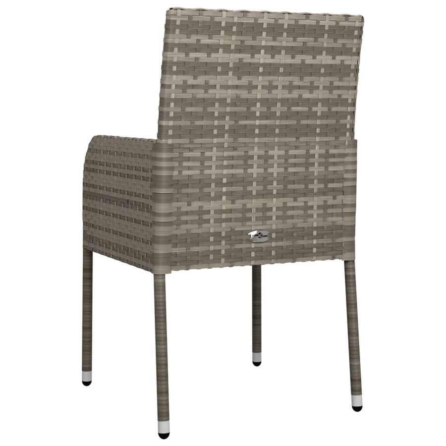 Tuinstoelen Met Kussens Poly Rattan 4 Grijs