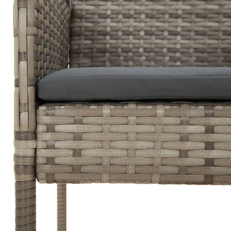 Tuinstoelen Met Kussens Poly Rattan 4 Grijs