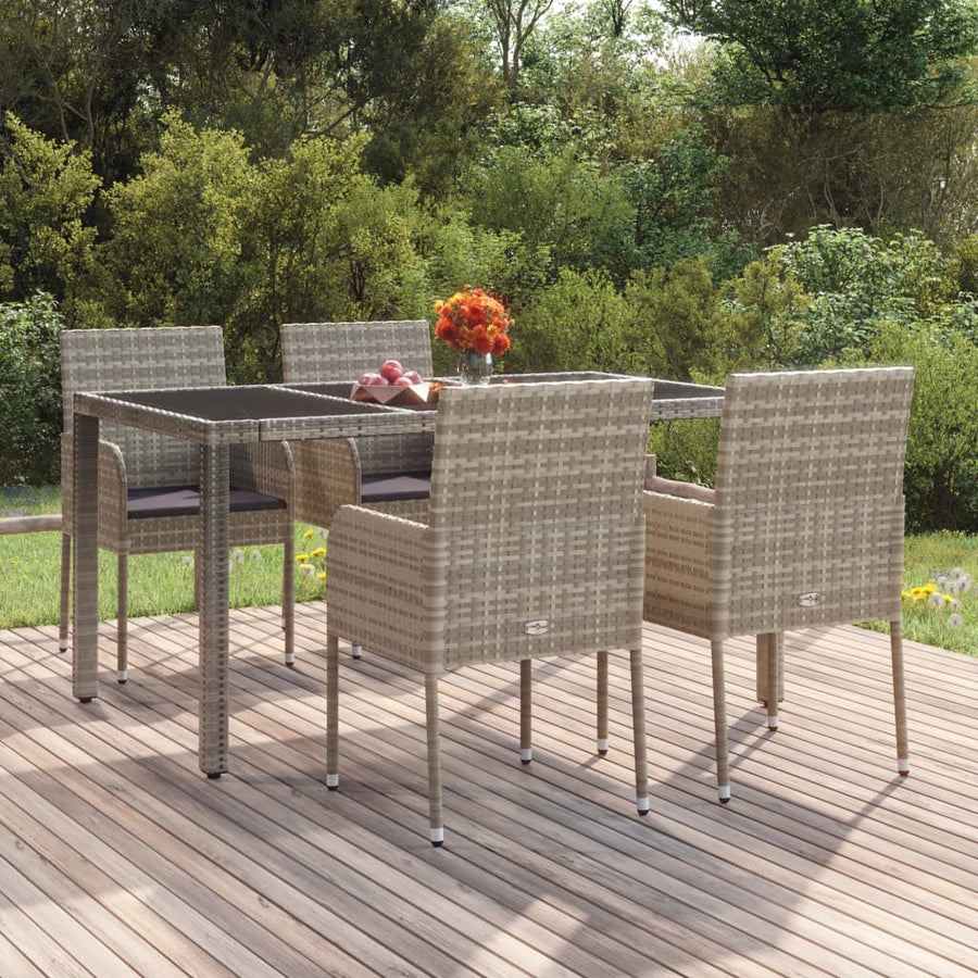 Tuinstoelen Met Kussens Poly Rattan 4 Grijs