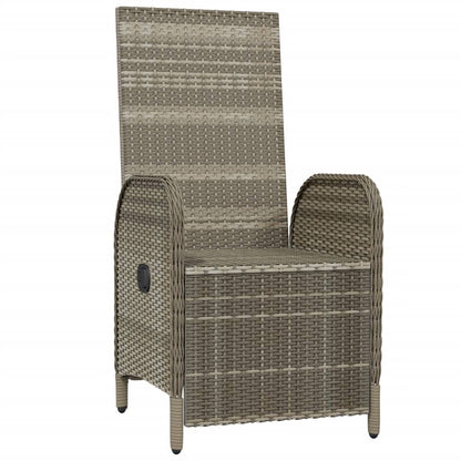 Tuinstoelen Verstelbaar Met Kussens Poly Rattan Grijs