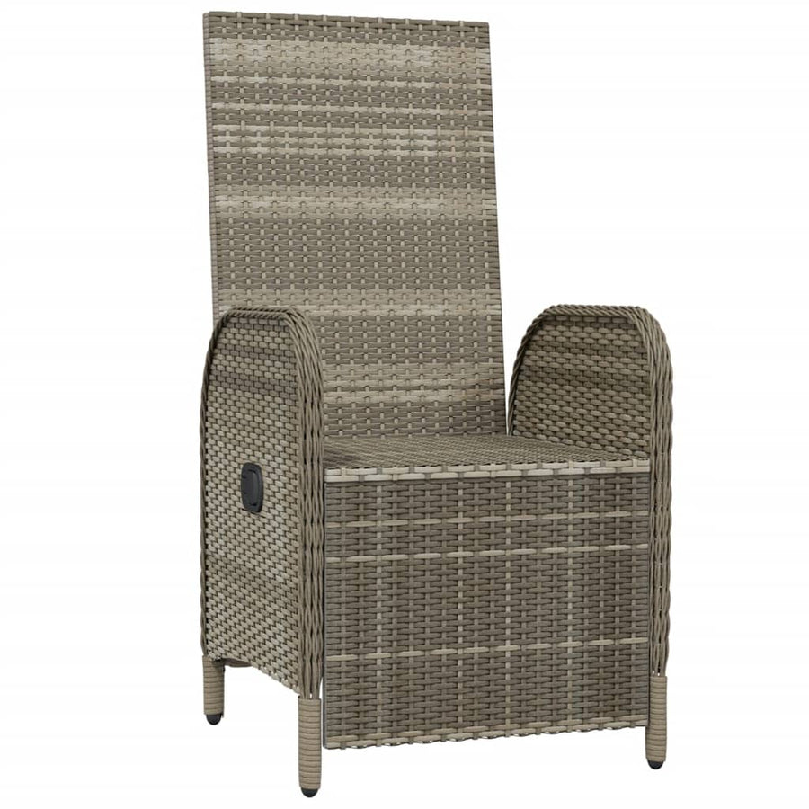 Tuinstoelen Verstelbaar Met Kussens Poly Rattan Grijs