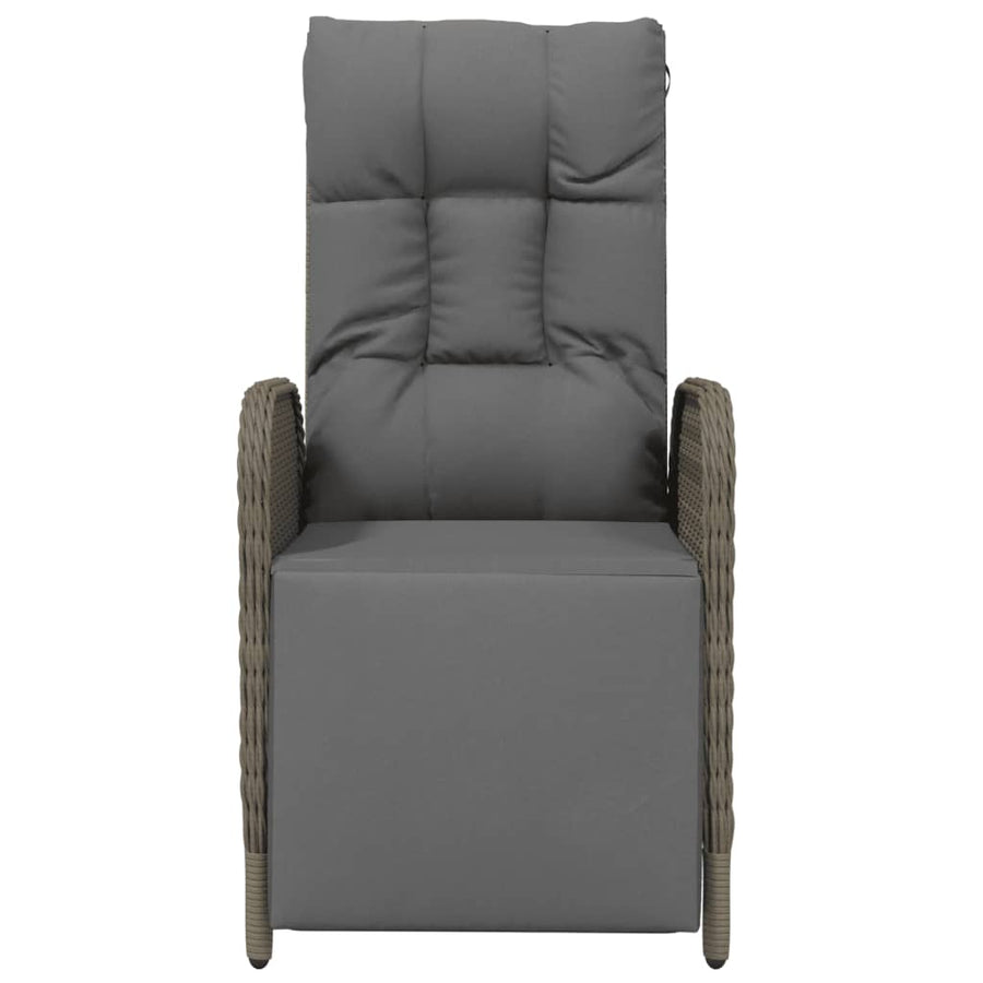 Tuinstoelen Verstelbaar Met Kussens Poly Rattan Grijs