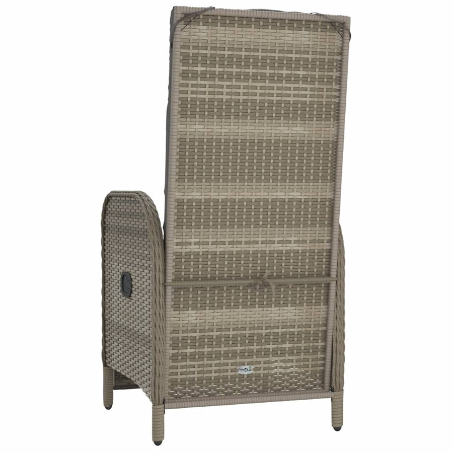 Tuinstoelen Verstelbaar Met Kussens Poly Rattan Grijs