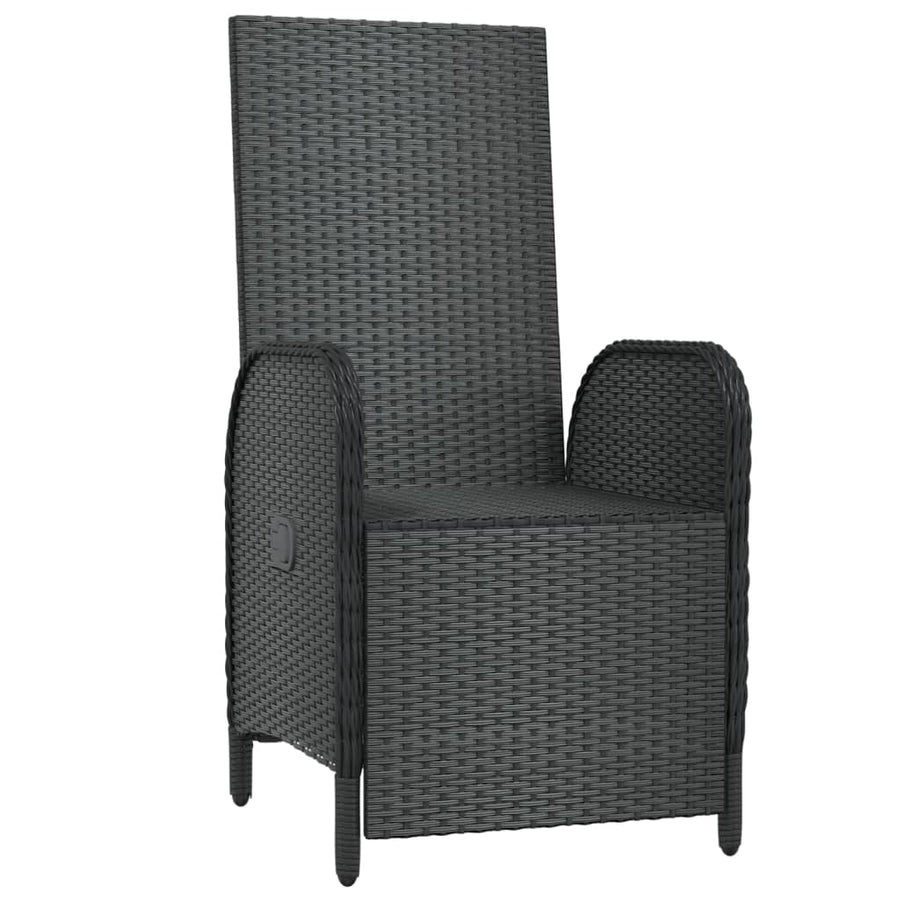 Tuinstoelen Verstelbaar Met Kussens Poly Rattan Zwart