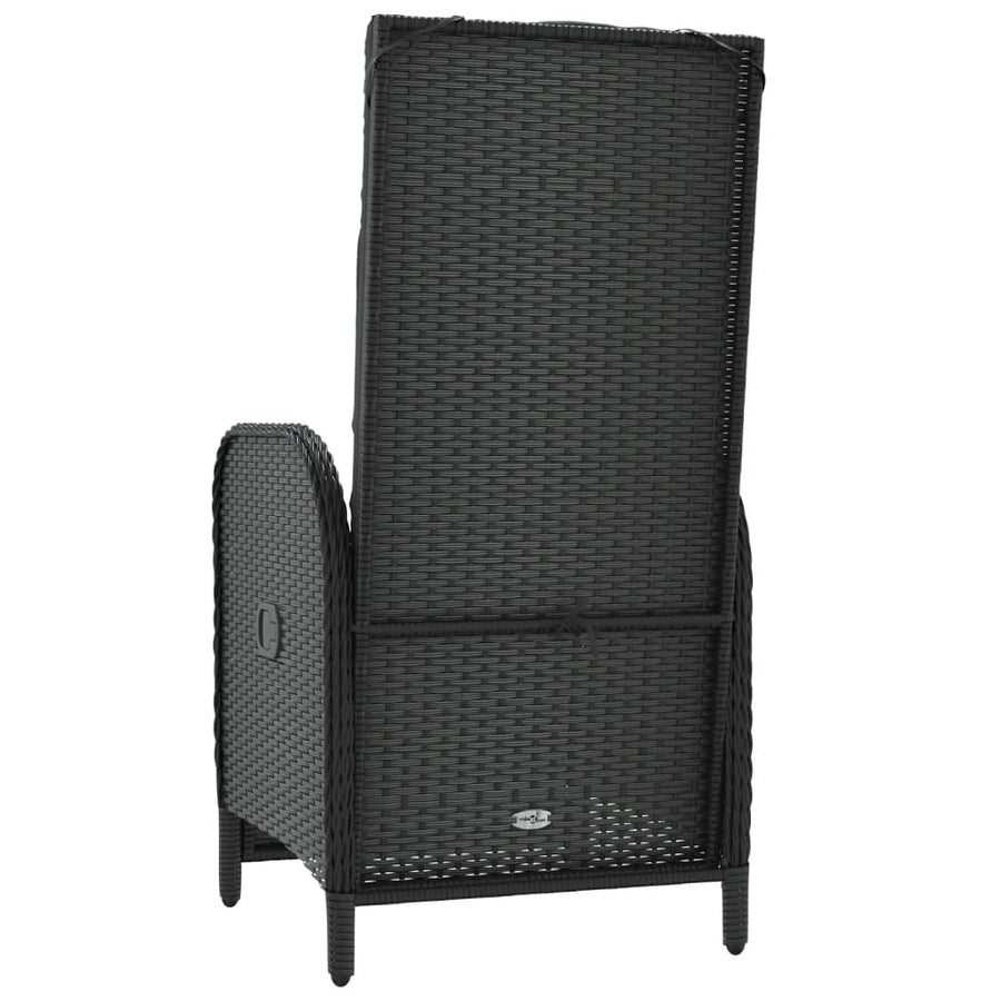 Tuinstoelen Verstelbaar Met Kussens Poly Rattan Zwart