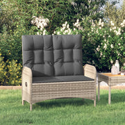 Tuinbank 107 cm poly rattan grijs verstelbaar