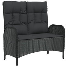 Tuinbank Verstelbaar Met Kussens 07 Cm Poly Rattan Zwart