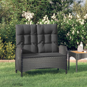 Tuinbank 107 cm poly rattan zwart verstelbaar