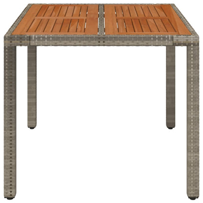 Tuintafel Met Poly Rattan Grijs 90 x 90 x 75 cm