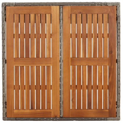 Tuintafel Met Poly Rattan Grijs 90 x 90 x 75 cm