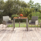 Tuintafel 90x90x75 cm poly rattan grijs