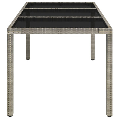 Tuintafel Met Poly Rattan Grijs 150 x 90 x 75 cm Glazen blad