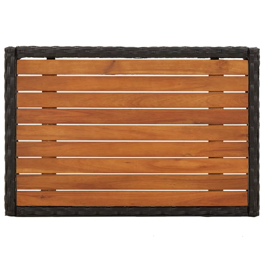 -Delige Loungeset Met Kussens Poly Rattan Zwart