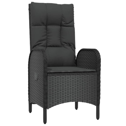 -Delige Loungeset Met Kussens Poly Rattan Zwart