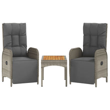 Tuinstoelen 2 St Verstelbaar Met Tafel Poly Rattan Grijs