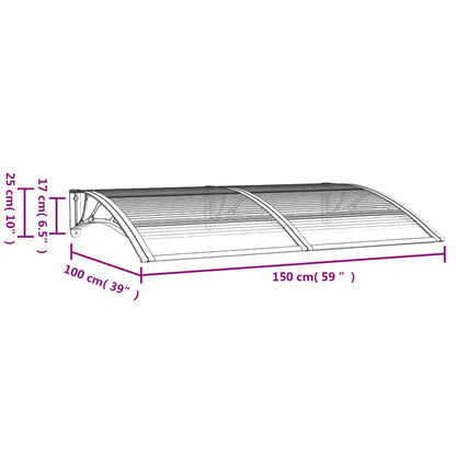 Deurluifel 150X100 Cm Polycarbonaat Zwart