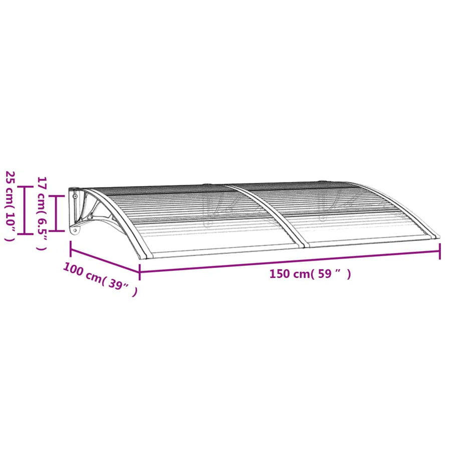 Deurluifel 150X100 Cm Polycarbonaat Zwart
