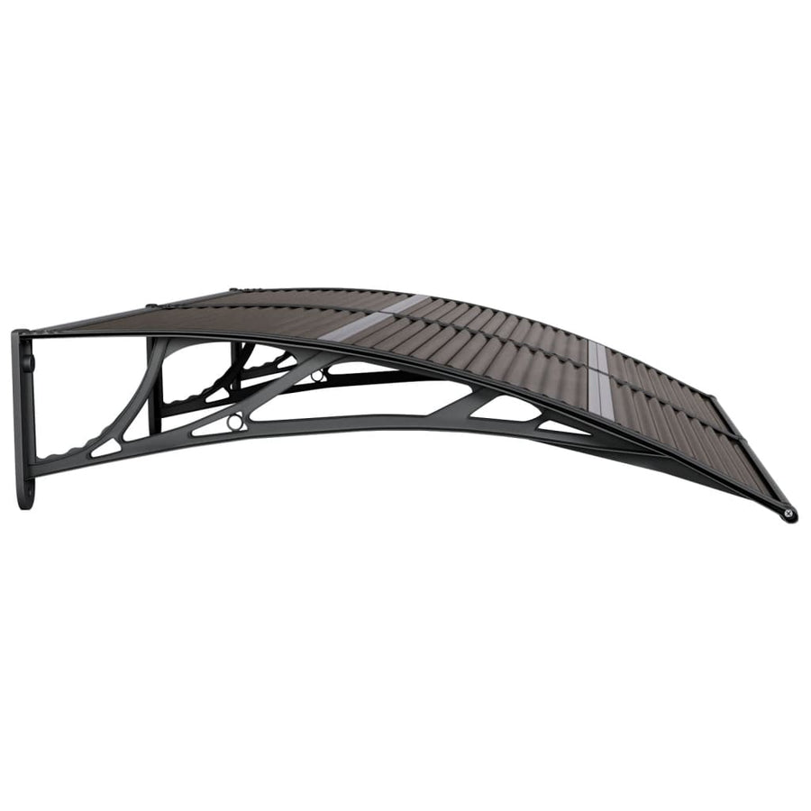 Deurluifel Polycarbonaat 150 x 100 cm Zwart en bruin