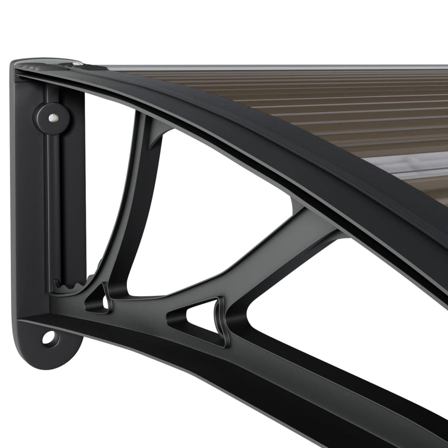 Deurluifel Polycarbonaat 150 x 100 cm Zwart en bruin
