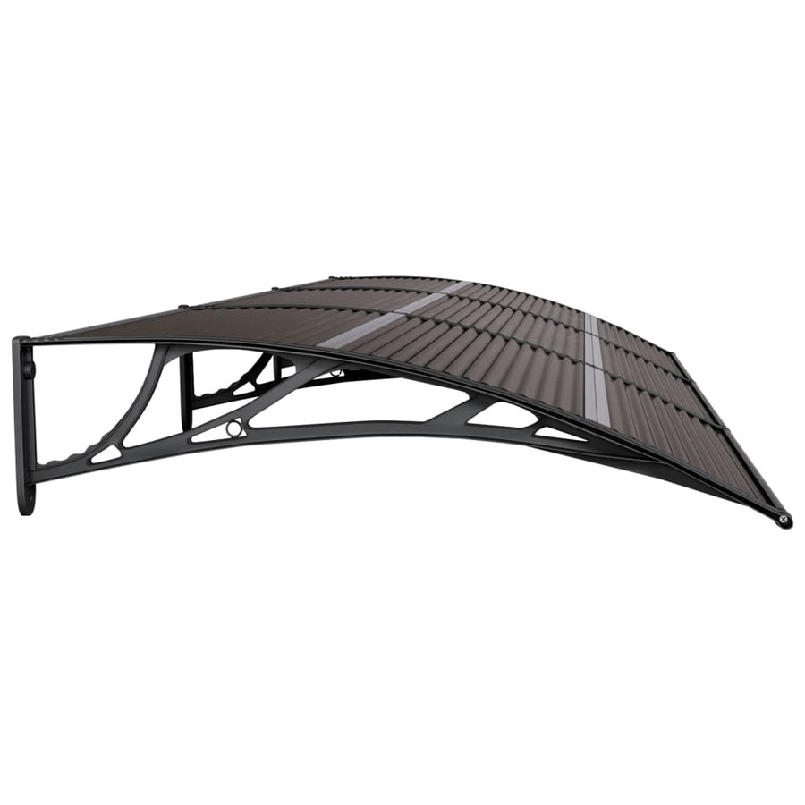 Deurluifel Polycarbonaat 300 x 100 cm Zwart en bruin