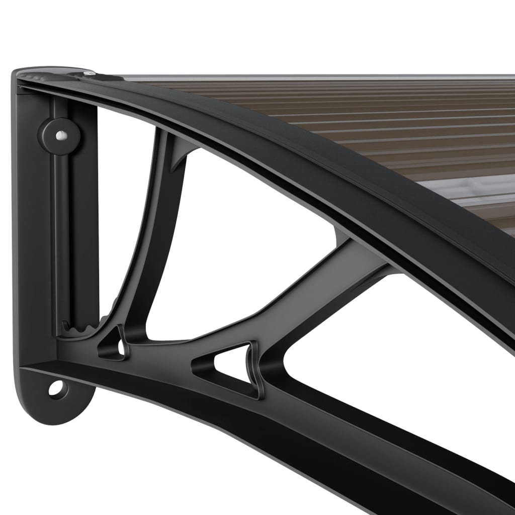 Deurluifel Polycarbonaat 300 x 100 cm Zwart en bruin