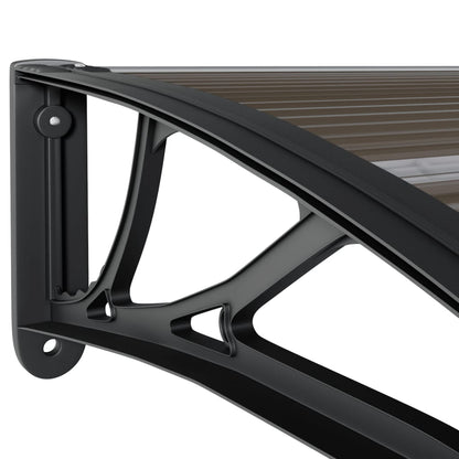 Deurluifel Polycarbonaat 300 x 100 cm Zwart en bruin