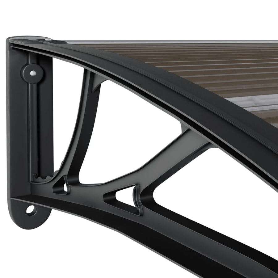 Deurluifel Polycarbonaat 300 x 100 cm Zwart en bruin