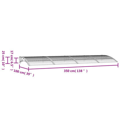 Deurluifel 350X100 Cm Polycarbonaat Zwart