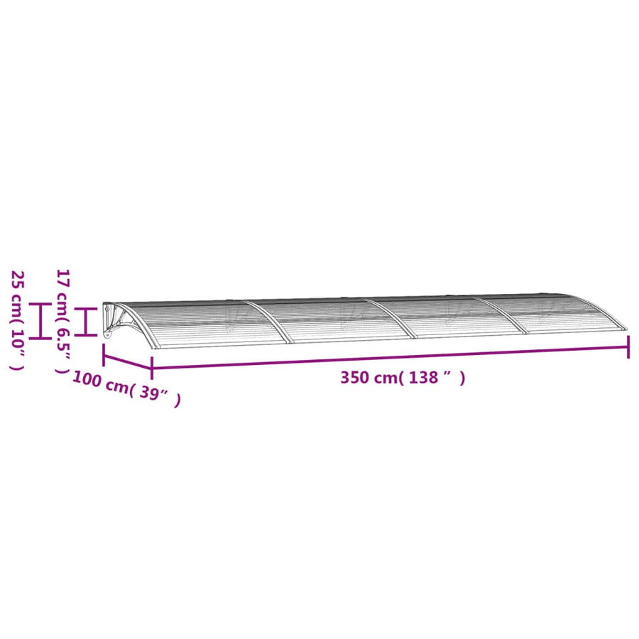 Deurluifel 350X100 Cm Polycarbonaat Zwart