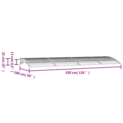 Deurluifel 350X100 Cm Polycarbonaat Grijs