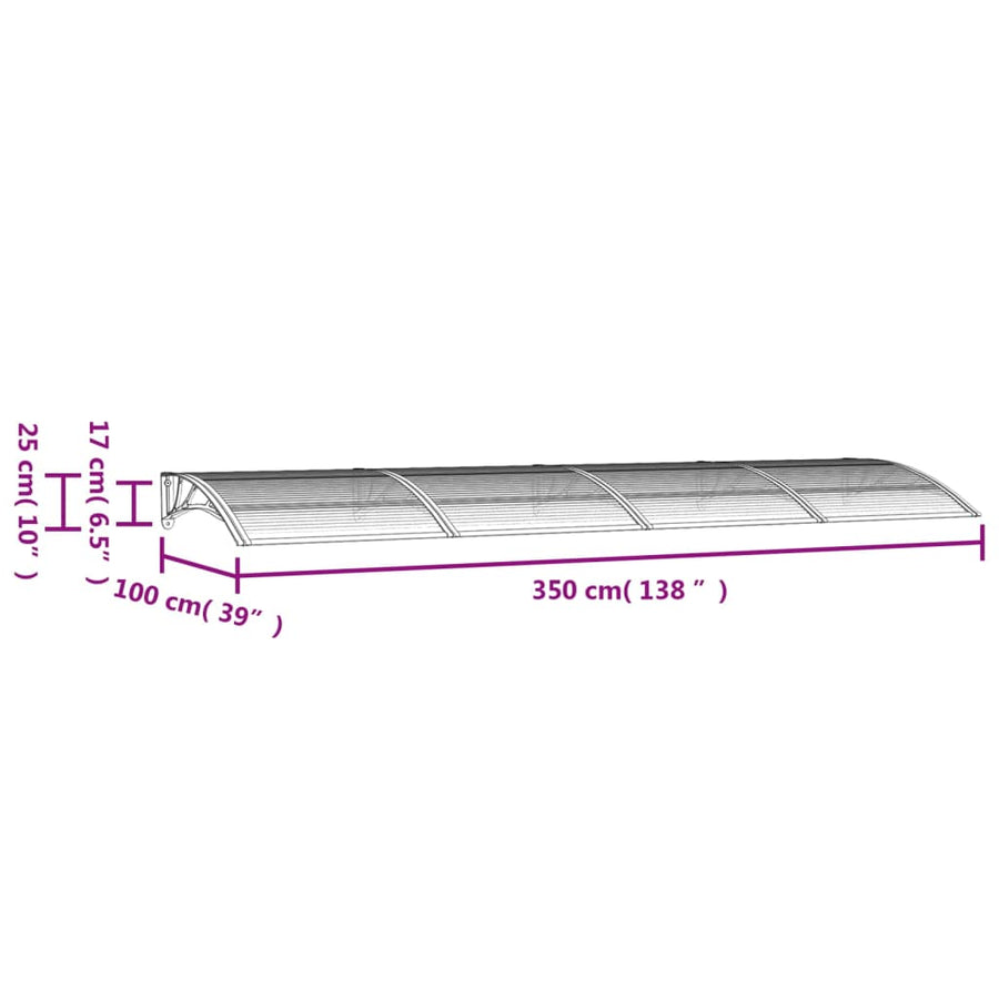 Deurluifel 350X100 Cm Polycarbonaat Grijs