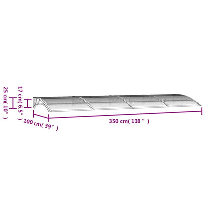 Deurluifel 300X100 Cm Polycarbonaat Zwart