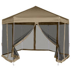 Partytent zeshoekig 3,6x3,1 m taupe