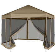 Partytent zeshoekig 3,6x3,1 m taupe