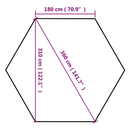 Partytent Met Wanden Zeshoekig 3,6X3,1 M 220 G/M² Taupe